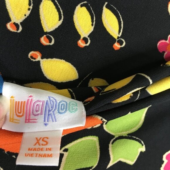 LuLaRoe XS maxi skirt- black with flower pattern - Picture 4 of 6